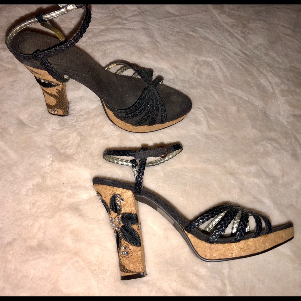 Rampage Black Sandals High Heel Size 9